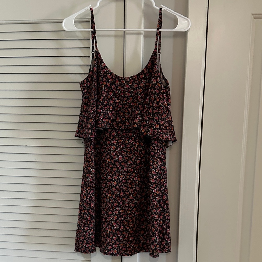 Roxy Black and Pink Floral Tank Top